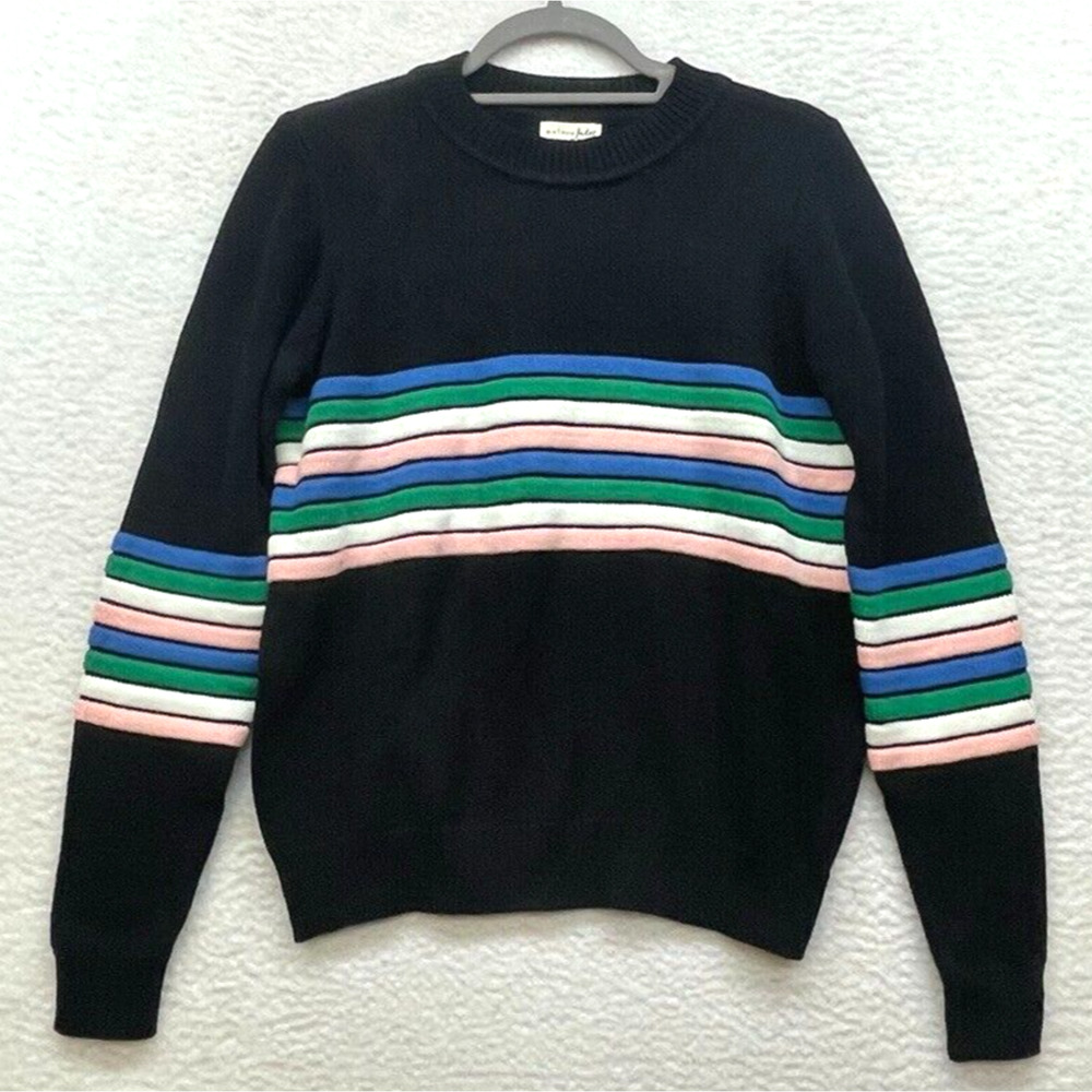 Maison Jules Sweater Womens Small Black Rainbowcore LGBTQIA Pride Cozy Fall